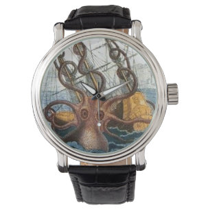 Reloj De Pulsera Calamar gigante del pulpo náutico del   Steampunk