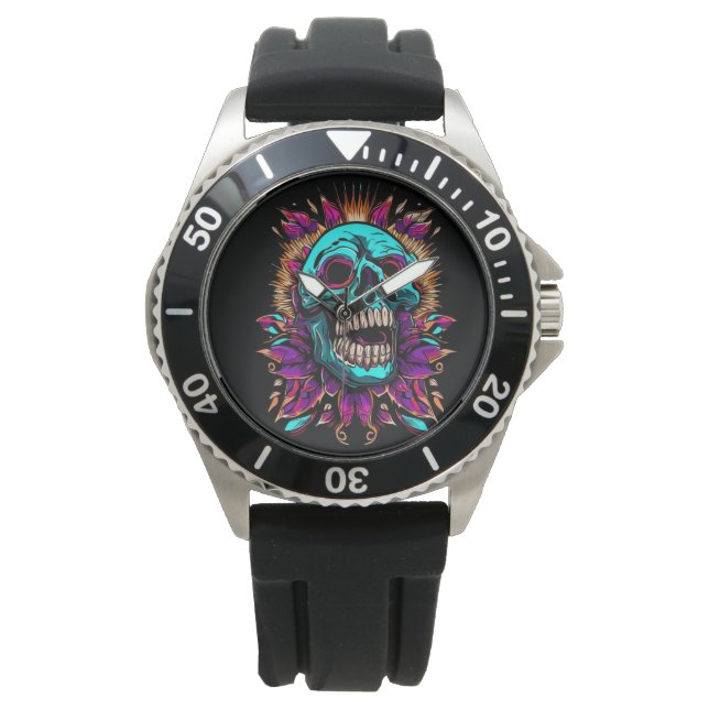 Reloj De Pulsera Calavera colorida (Anverso)