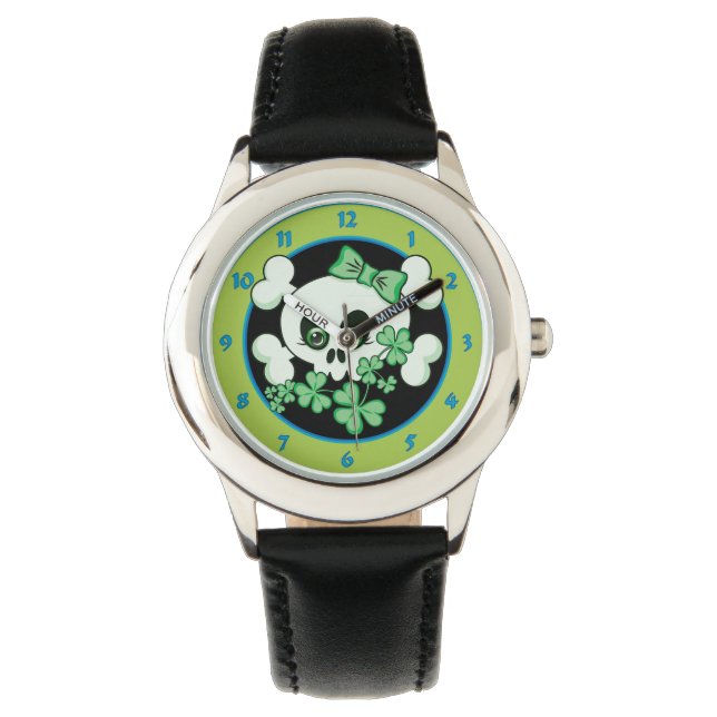 Reloj De Pulsera Calavera cutánea con rocas de champú (Anverso)