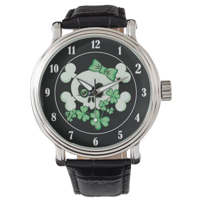 Reloj De Pulsera Calavera cutánea con rocas de champú (Anverso)