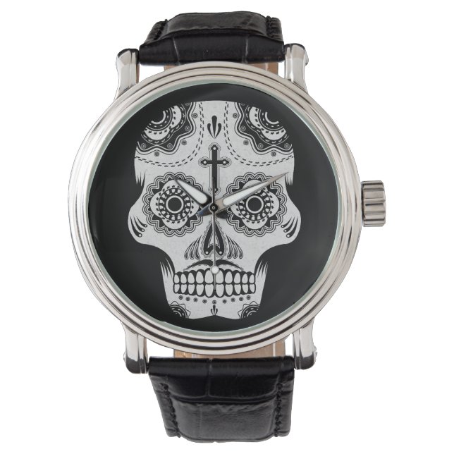Reloj De Pulsera Calavera de azúcar de bigote (Anverso)