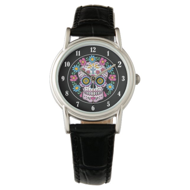 Reloj De Pulsera Calavera de azúcar de los muertos (Anverso)