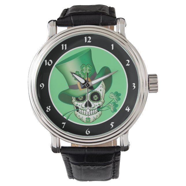 Reloj De Pulsera Calavera de azúcar irlandesa (Anverso)