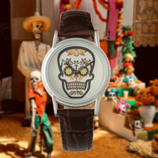 Reloj De Pulsera Calavera de Azúcar Naranja (Subido por el creador)
