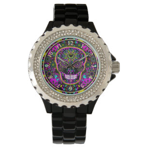 Reloj De Pulsera Calavera de azúcar Neon Pink