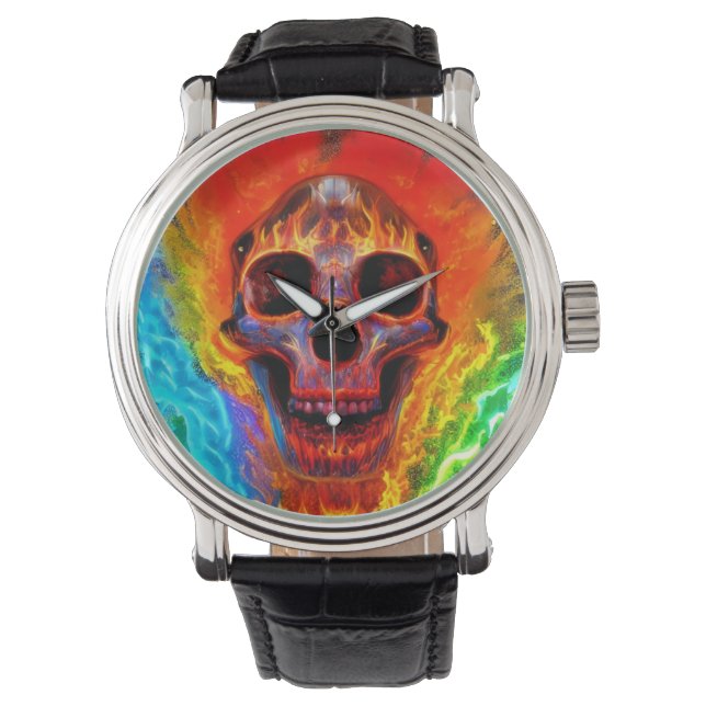 Reloj De Pulsera Calavera de color (Anverso)
