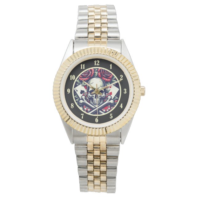 Reloj De Pulsera Calavera de Poker (Anverso)