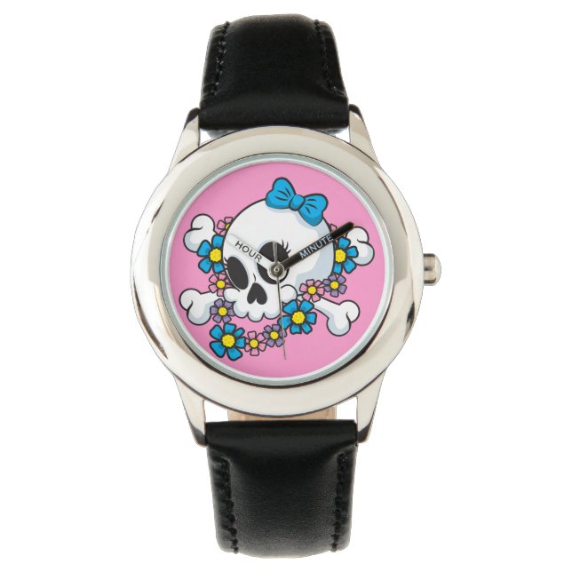 Reloj De Pulsera Calavera eléctrica de flor (Anverso)