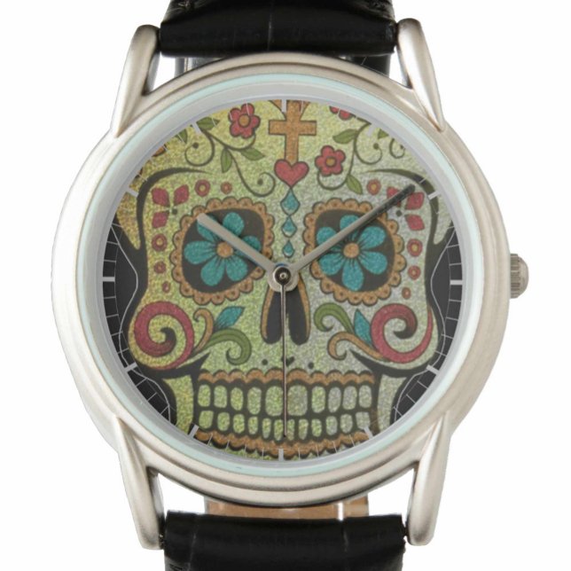 Reloj De Pulsera Calavera, Hippy de estilo gótico o Flower-Power  (Subido por el creador)