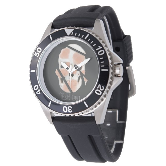 Reloj De Pulsera Calavera Mikitiez rosa graffiti orgullo  (Angular)