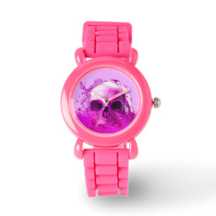 Reloj De Pulsera Calavera morada en el agua