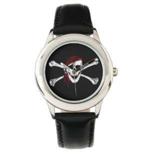 Reloj De Pulsera Calavera pirata y encrucijada