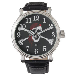 Reloj De Pulsera Calavera pirata y encrucijada