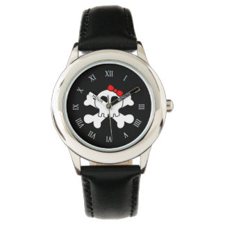 Reloj De Pulsera Calavera pirata y lentes cruzadas arte espeluznant