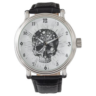 Reloj De Pulsera Calavera y estrellas II