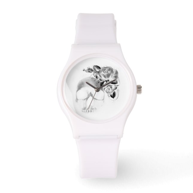 Reloj De Pulsera Calavera y rosas (Anverso)