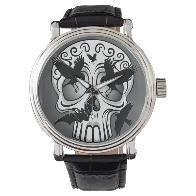 Reloj De Pulsera Calaveras decorativas de Halloween (Anverso)