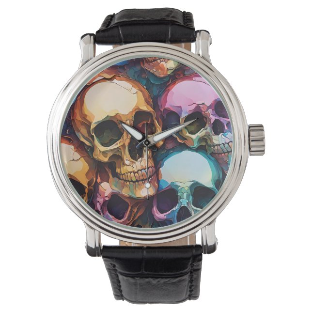 Reloj De Pulsera Calaveras Funky (Anverso)