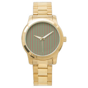 Reloj De Pulsera Calcetín de Navidad Rojo Verde sobre Rojo Verde