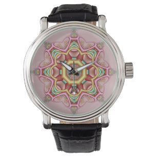 Reloj De Pulsera Caleidoscopio romántico con monograma