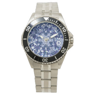 Reloj De Pulsera Caleidoscopio roto azul oscuro