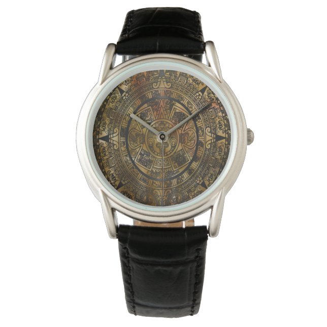 Reloj De Pulsera Calendario azteca Arte folclórico (Anverso)