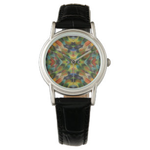 Reloj De Pulsera calidoscopio de plumas de inseparable