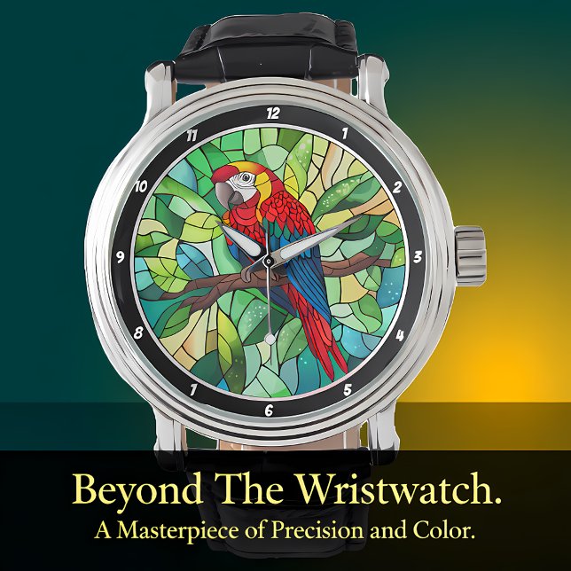 Reloj De Pulsera "Calidoscopio Tropical" - Loro de Vidrio Estampado (Subido por el creador)