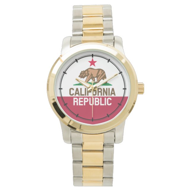 Reloj De Pulsera CALIFORNIA Bandera Estatal REPÚBLICA Diseños Afila (Anverso)