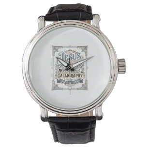 Reloj De Pulsera Caligrafía de Jesús Letra Sagrada Caligrafía de Je