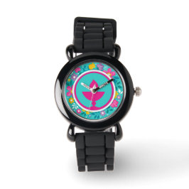 Reloj De Pulsera Cáliz de U floral brillante