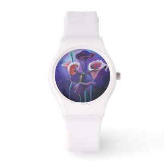 Reloj De Pulsera Callas Púrpura Lilac Y Arte Púrpura