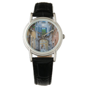 Reloj De Pulsera Calle estrecha de la ciudad, Italia
