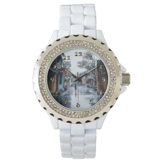 Reloj De Pulsera Calles lluviosas de Vietnam (Anverso)