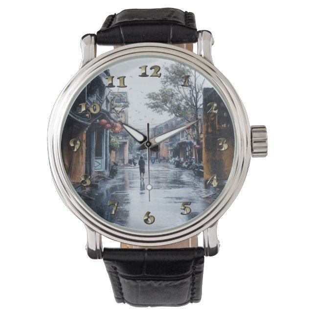 Reloj De Pulsera Calles lluviosas de Vietnam (Anverso)