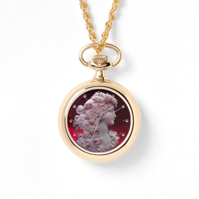RELOJ DE PULSERA CÁMARA DE ANTIGÜEDAD, DAMA CON GRIPOS Y GRAPEVINAS (Anverso)