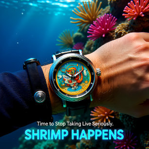 Reloj De Pulsera Camarón Humorístico para Baño
