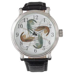 Reloj De Pulsera Camarones en Blanco con Números