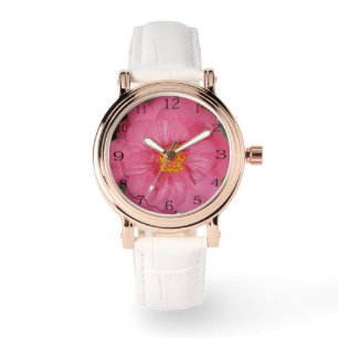 Reloj De Pulsera Camellia Rosa Caliente Creciendo En Un Árbol,
