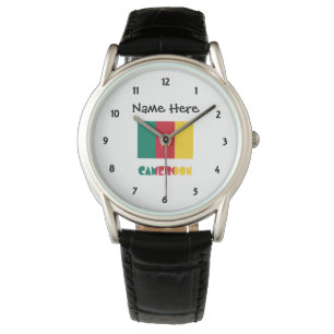 Reloj De Pulsera Camerún y bandera camerunesa con tu nombre