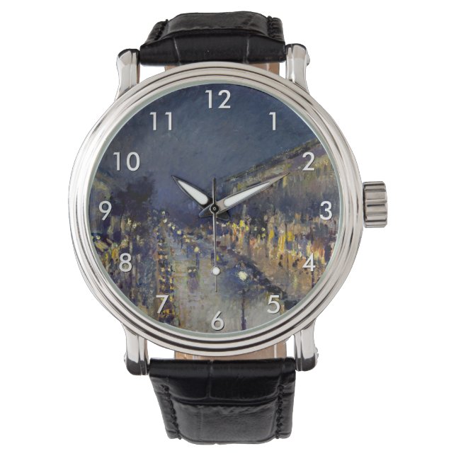 Reloj De Pulsera Camille Pissarro - Boulevard Montmartre de noche (Anverso)