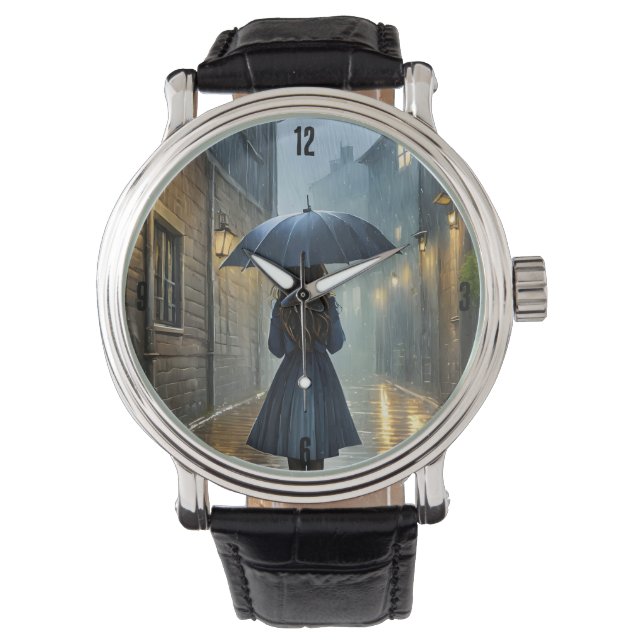Reloj De Pulsera Caminando bajo la lluvia (Anverso)