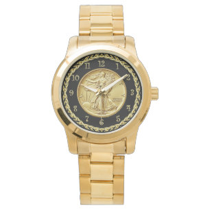 Reloj De Pulsera Caminando por la libertad Centennial Gold Coin Ima