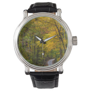 Reloj De Pulsera Camino de grava pequeño bordeado de color de otoño