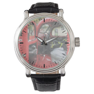 Reloj De Pulsera Camión de Bomberos con Uniforme de Bombero