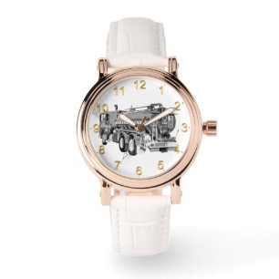 Reloj De Pulsera Camión de bomberos gris pintado al óleo,