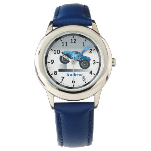 Reloj De Pulsera ¡Camión de Monstruo Azul Personalízame!
