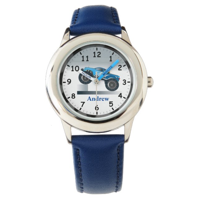 Reloj De Pulsera ¡Camión de Monstruo Azul Personalízame! (Anverso)