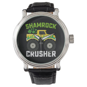 Reloj De Pulsera Camión de monstruo cruzado de Shamrock en el Día d
