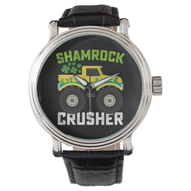 Reloj De Pulsera Camión de monstruo cruzado de Shamrock en el Día d (Anverso)